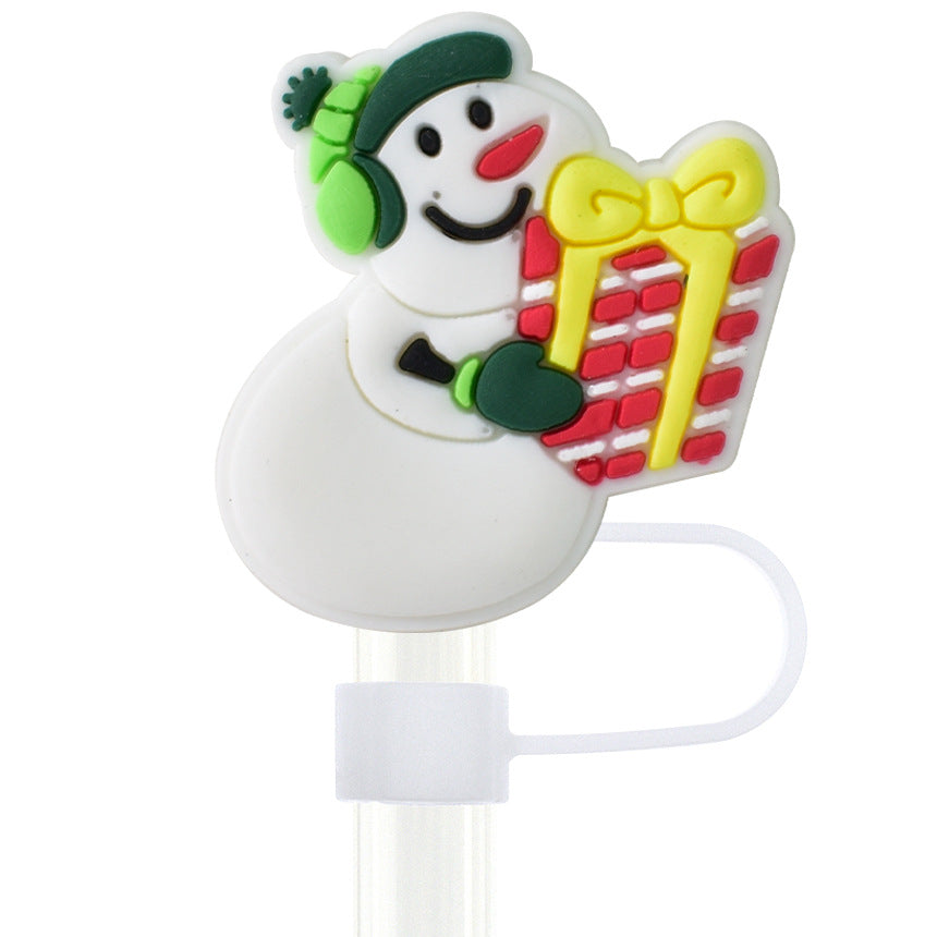 Wholesale  Random 100pcs Christmas  10mm PVC Soft Straw Tube Cap