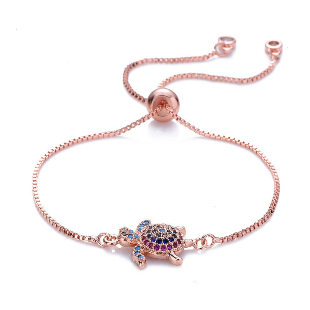 Wholesale copper micro-inlaid turtle bracelet