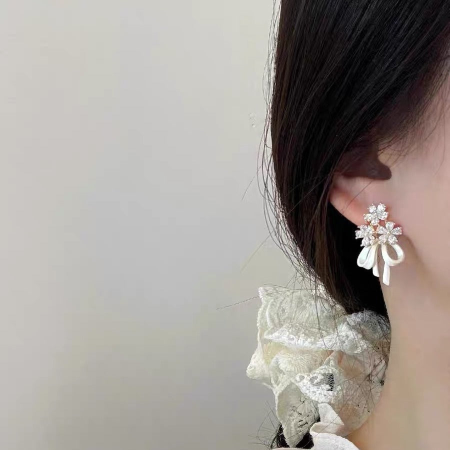 Wholesale  Retro Fairy Flower Bow Earrings