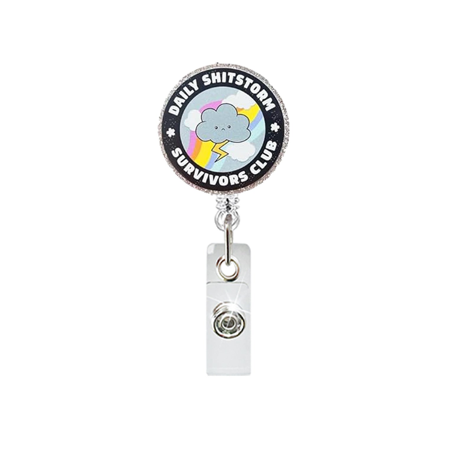 Wholesale Fun Cartoon Acrylic Badge Reel Retractable ID Card Holder Keychain Accessory