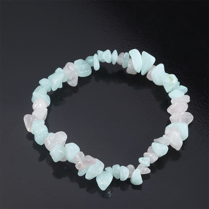 Wholesale Natural colorful gravel hand-woven elastic boho bracelet