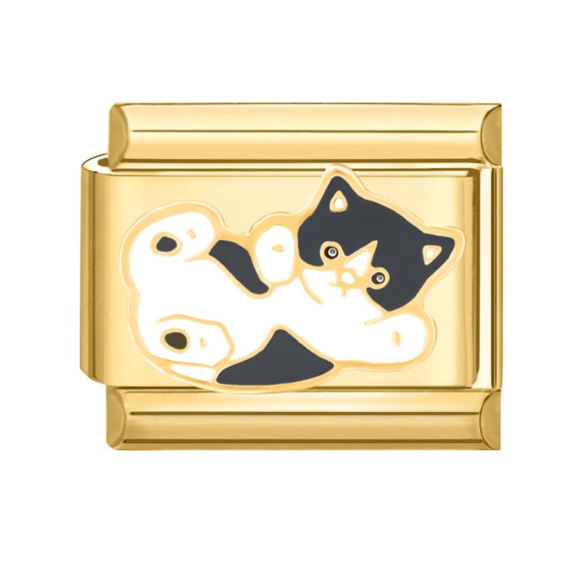 Wholesale Italian charm bracelet 9 facial mask DIY splicing removable stainless steel com posable bracelet