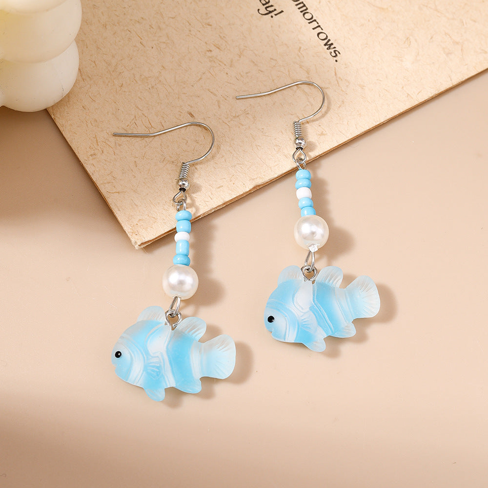 Wholesale  Fashion Clown Fish Ear Hooks Biological Fish Earrings