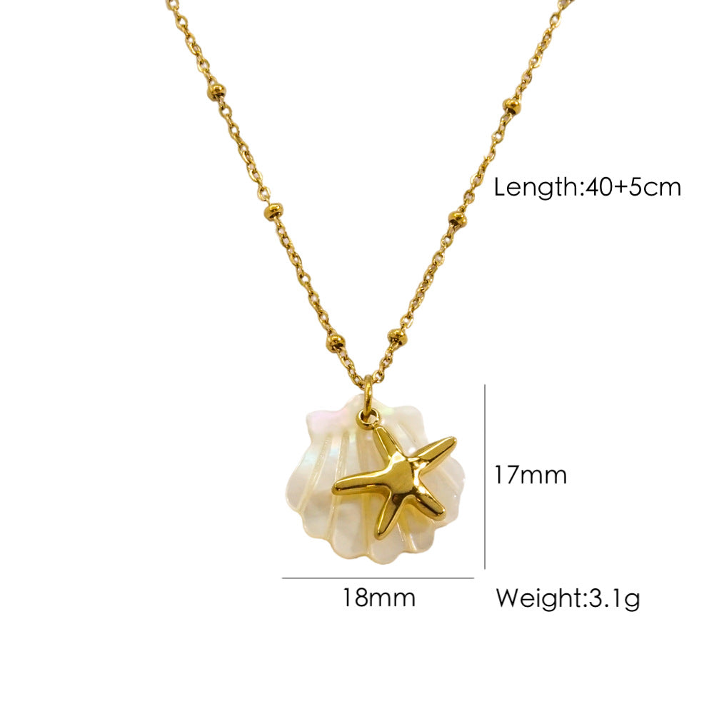 Wholesale Ocean Series 14K Gold Stainless Steel Necklace