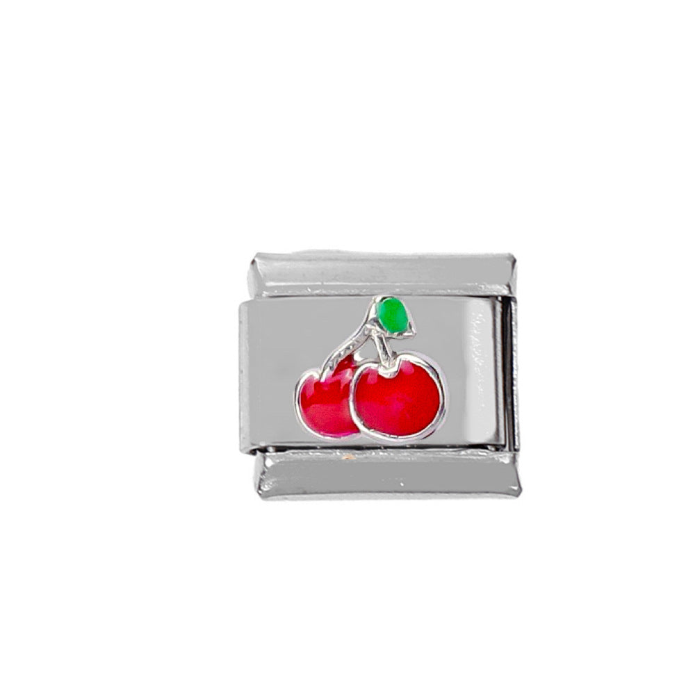 Wholesale 5pcs Italian Charm Bracelet Charm Module Stainless Steel Vegetable and Fruit Bracelet 9mm DIY Pattern Free Stitching Detachable Composable Bracelet ACC-BT-DaLiang004