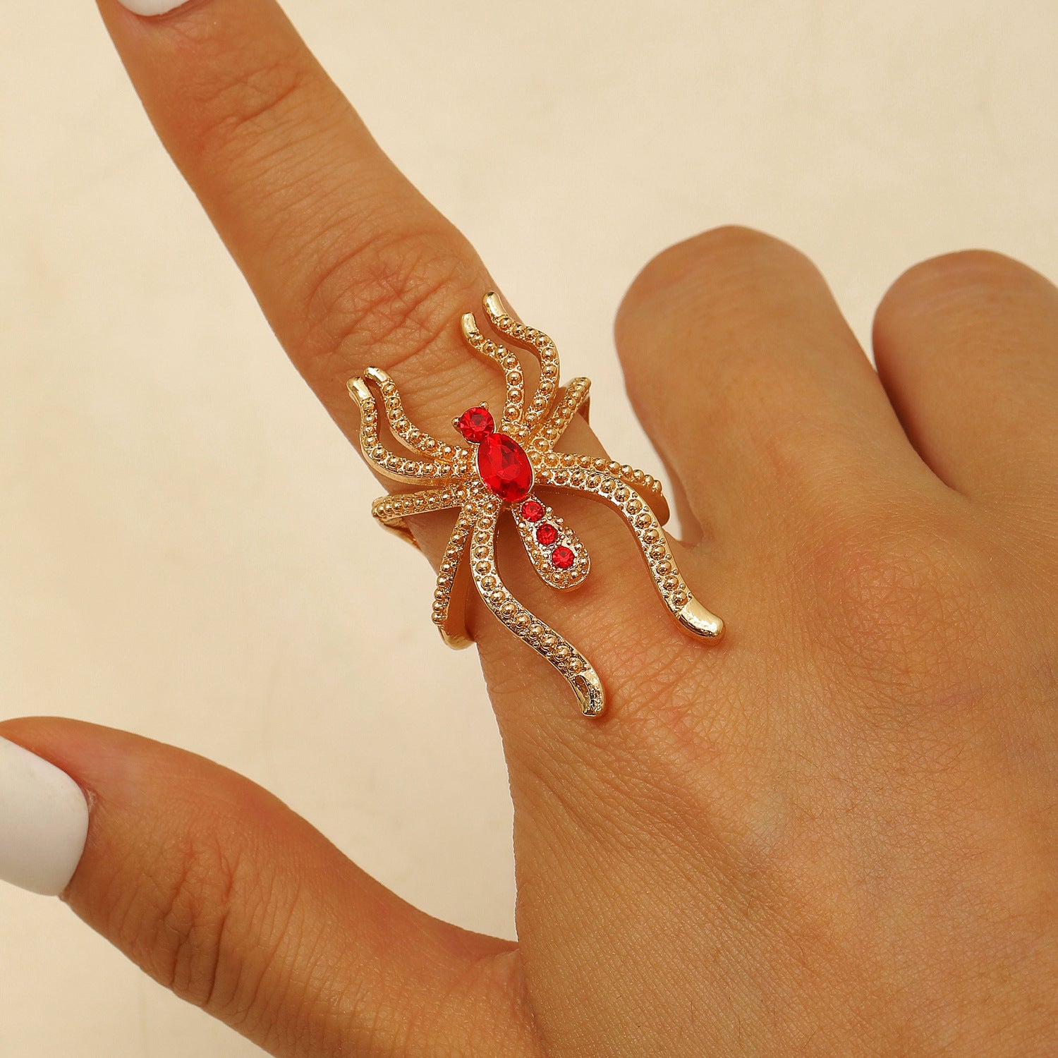 Wholesale Gothic Punk  Ring with Rhinestones,  Trendy Jewelry Accessory for  or Everyday Wear