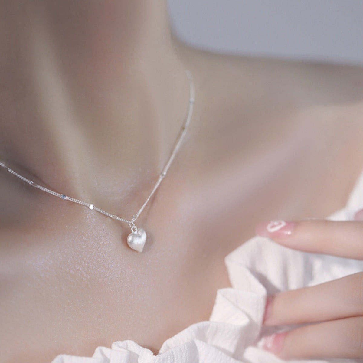 Wholesale Heart Shaped Water Wave Necklace