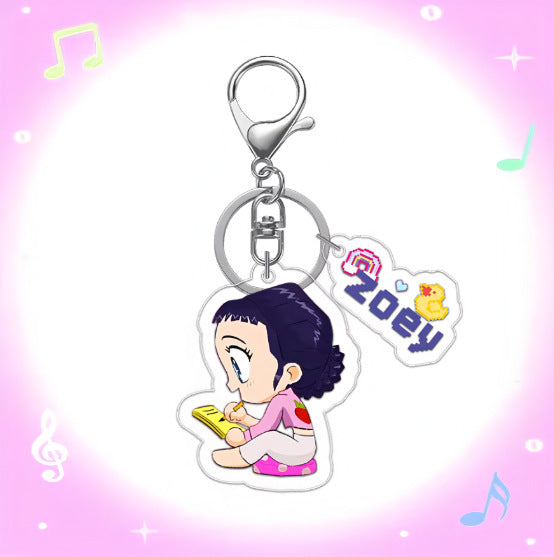 Wholesale Demon Hunter Girls Group Two-piece Acrylic Keychain