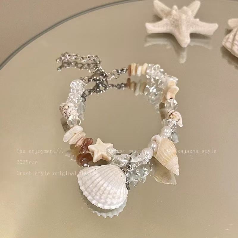 Wholesale Niche Seaside Shell Star Bracelet Alloy Electroplated Beach Vacation Fashion Accessory