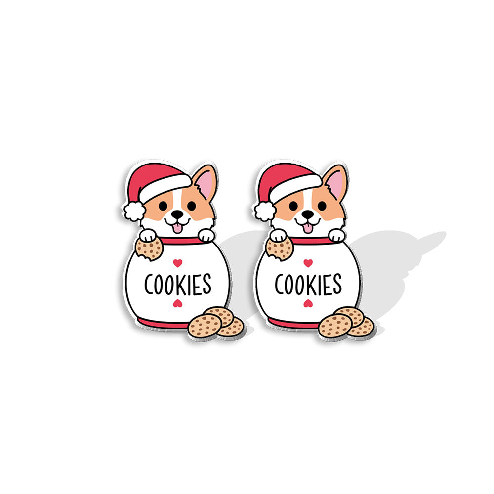 Wholesale Christmas Wreath Bow Resin Earrings Ear Studs ACC-ES-XiangLian012