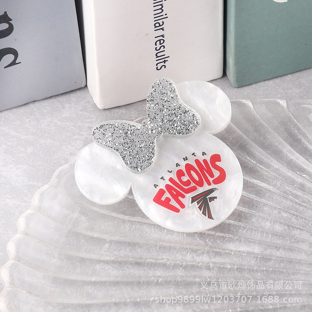 Wholesale 10PCS Acrylic DIY Loose Powder Cartoon Bowknot Brooch Patches