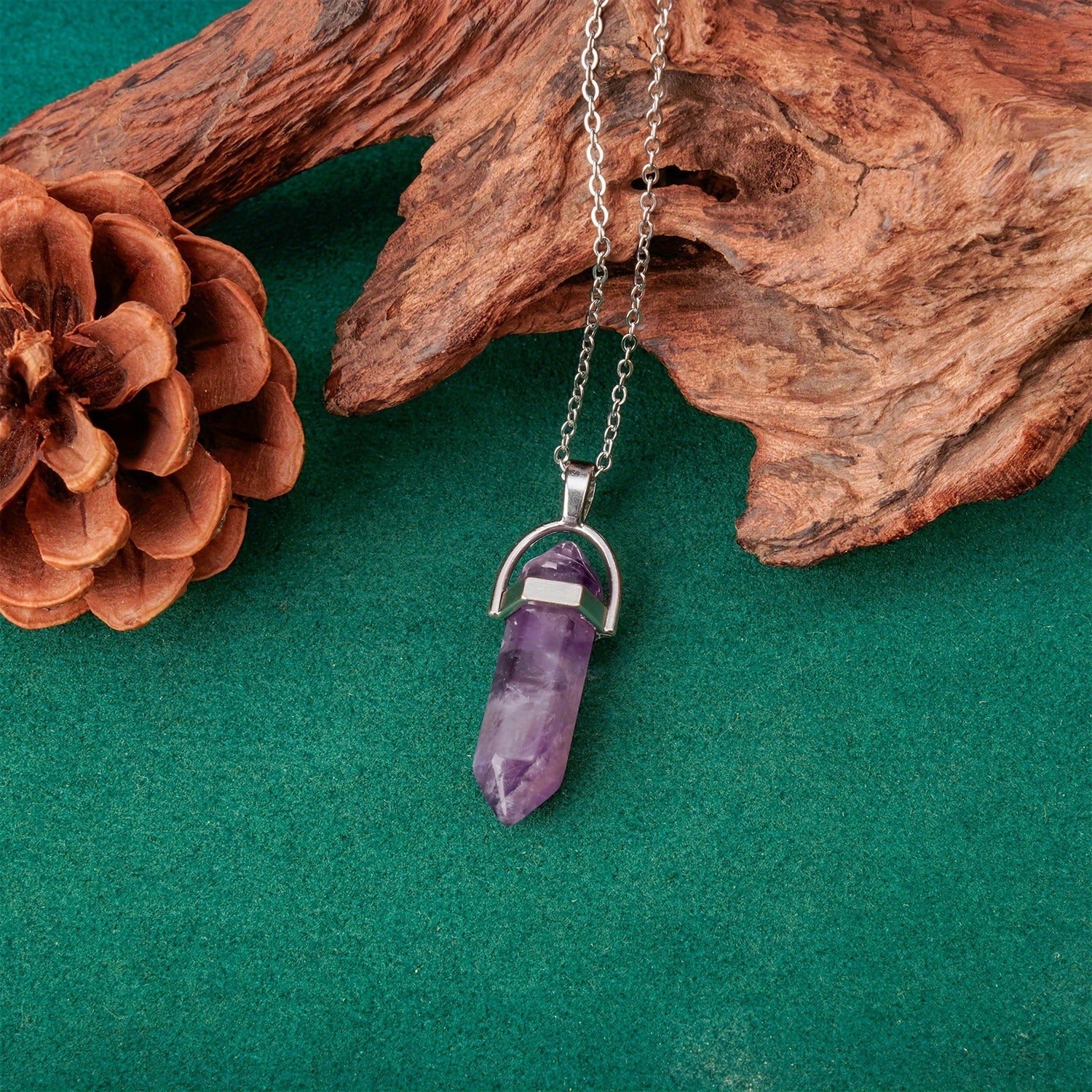 Wholesale Tree of Life Amethyst Heart Pendant Necklace Fashion Accessory Gift