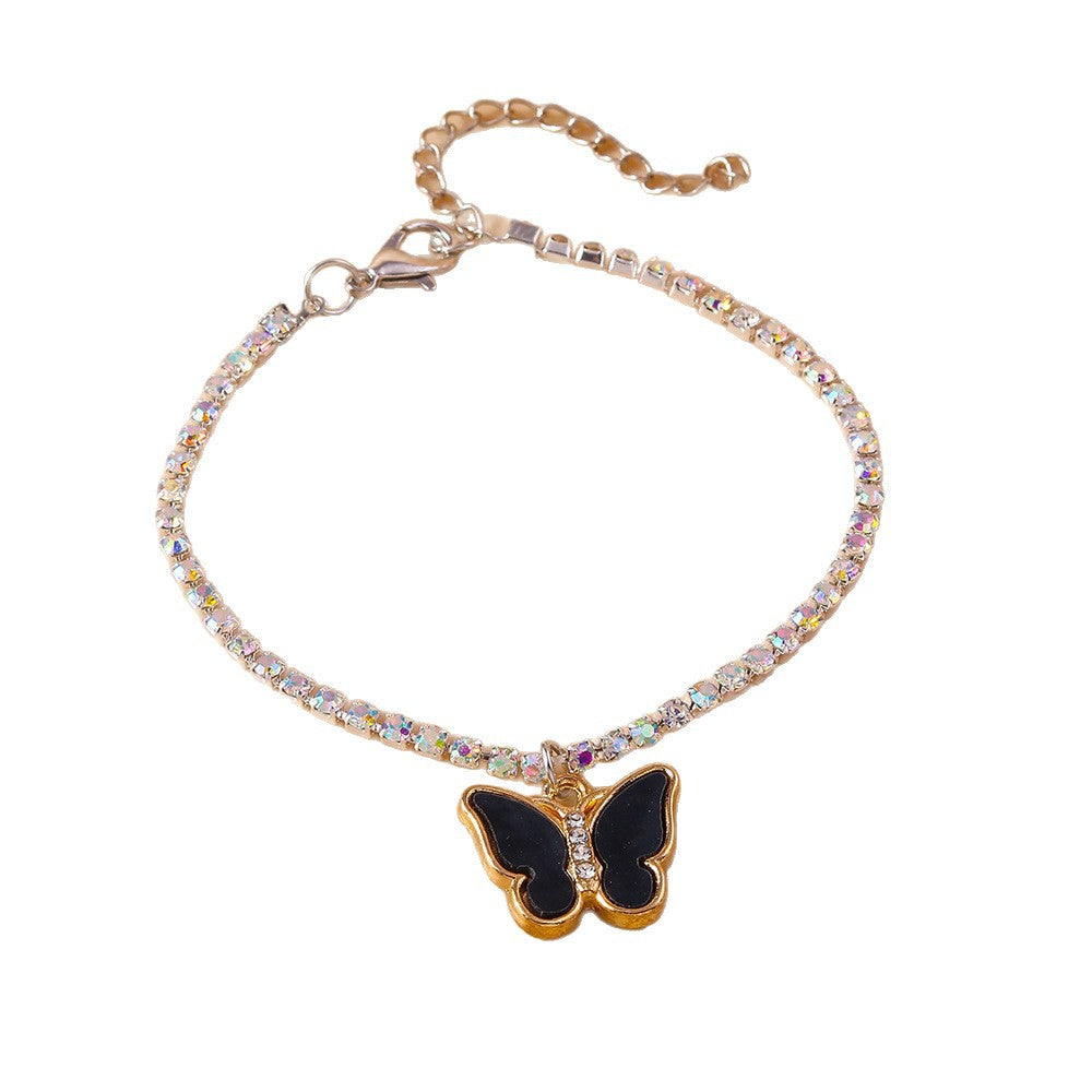 Wholesale  shiny rhinestone chain animal butterfly  bracelet