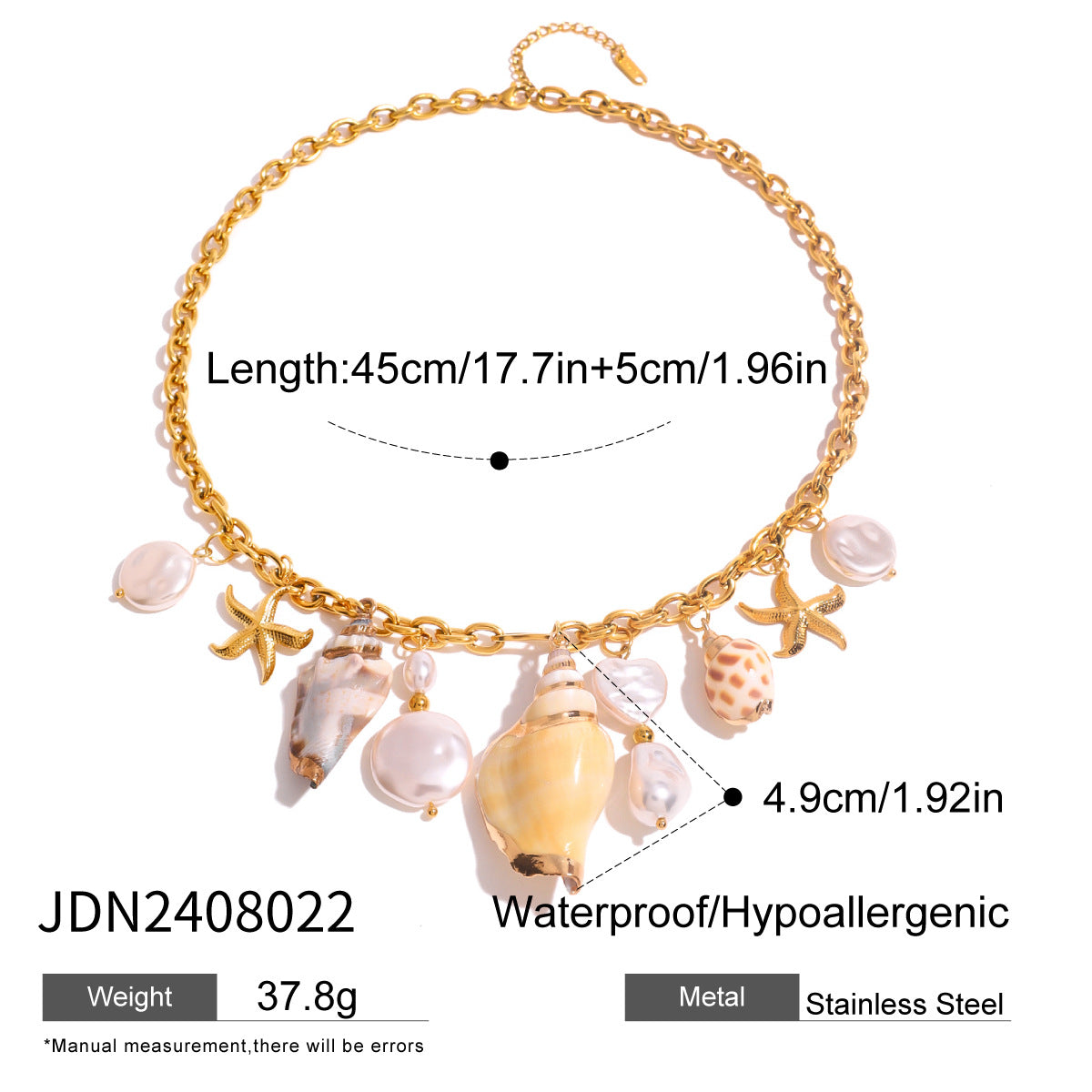 Wholesale Stainless Steel  Shell Necklace Light Luxury Clavicle Chain Jewelry