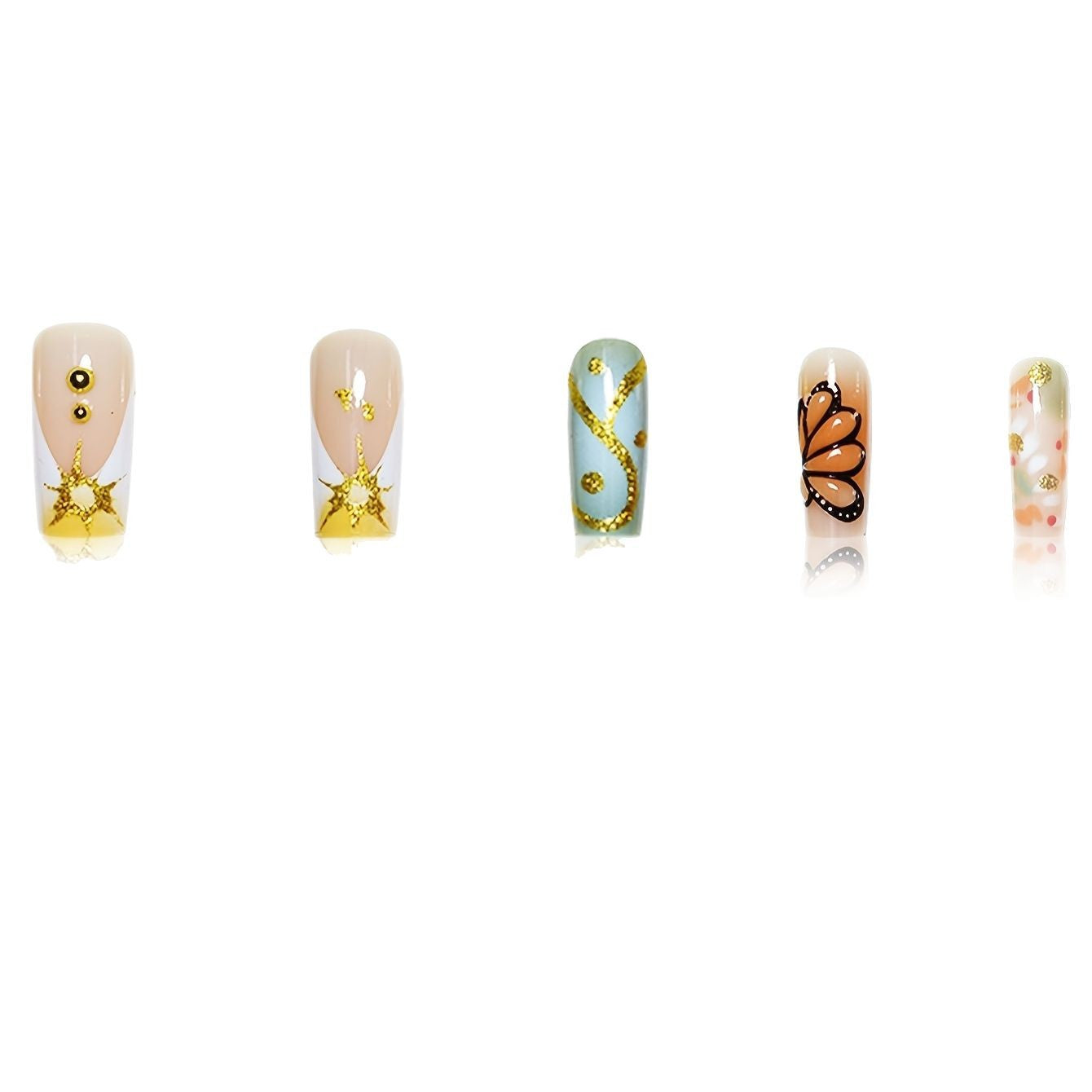 Wholesale 24 Pieces/box Butterfly Stripe Nails Kits Nail Stickers