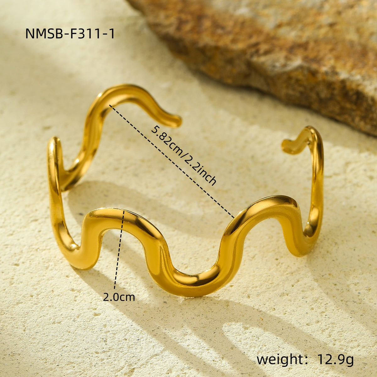 Wholesale  Stainless Steel Jewelry Versatile Wave  Bracelet 18K Gold Plated Necklace