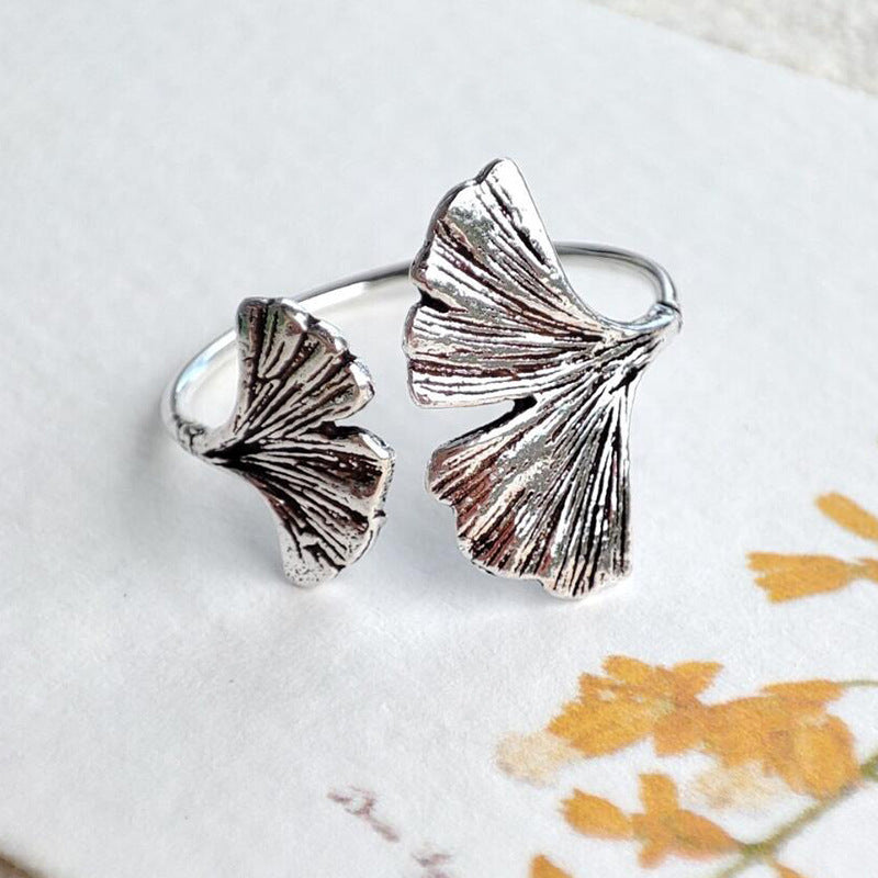 Wholesale Distressed Ginkgo Leaf Ring
