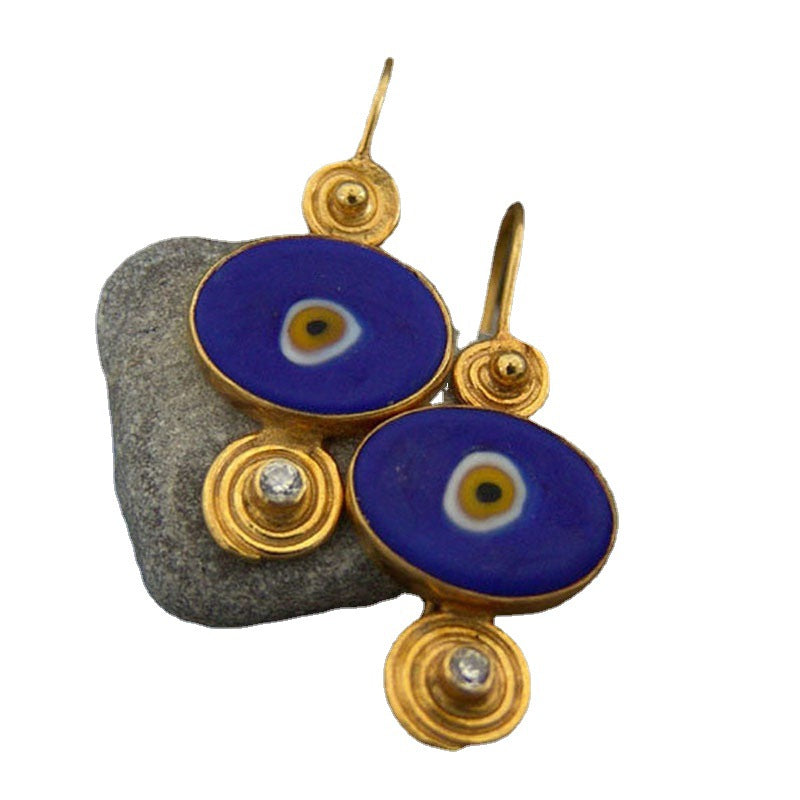 Wholesale Devil's Eye Earrings  Gold Spiral Diamond Earrings