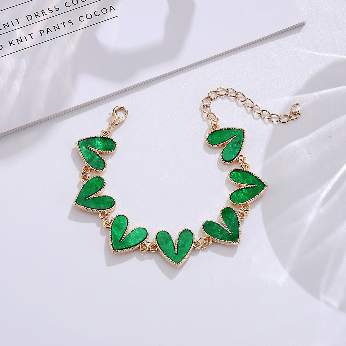 Wholesale Creative alloy colorful heart bracelet