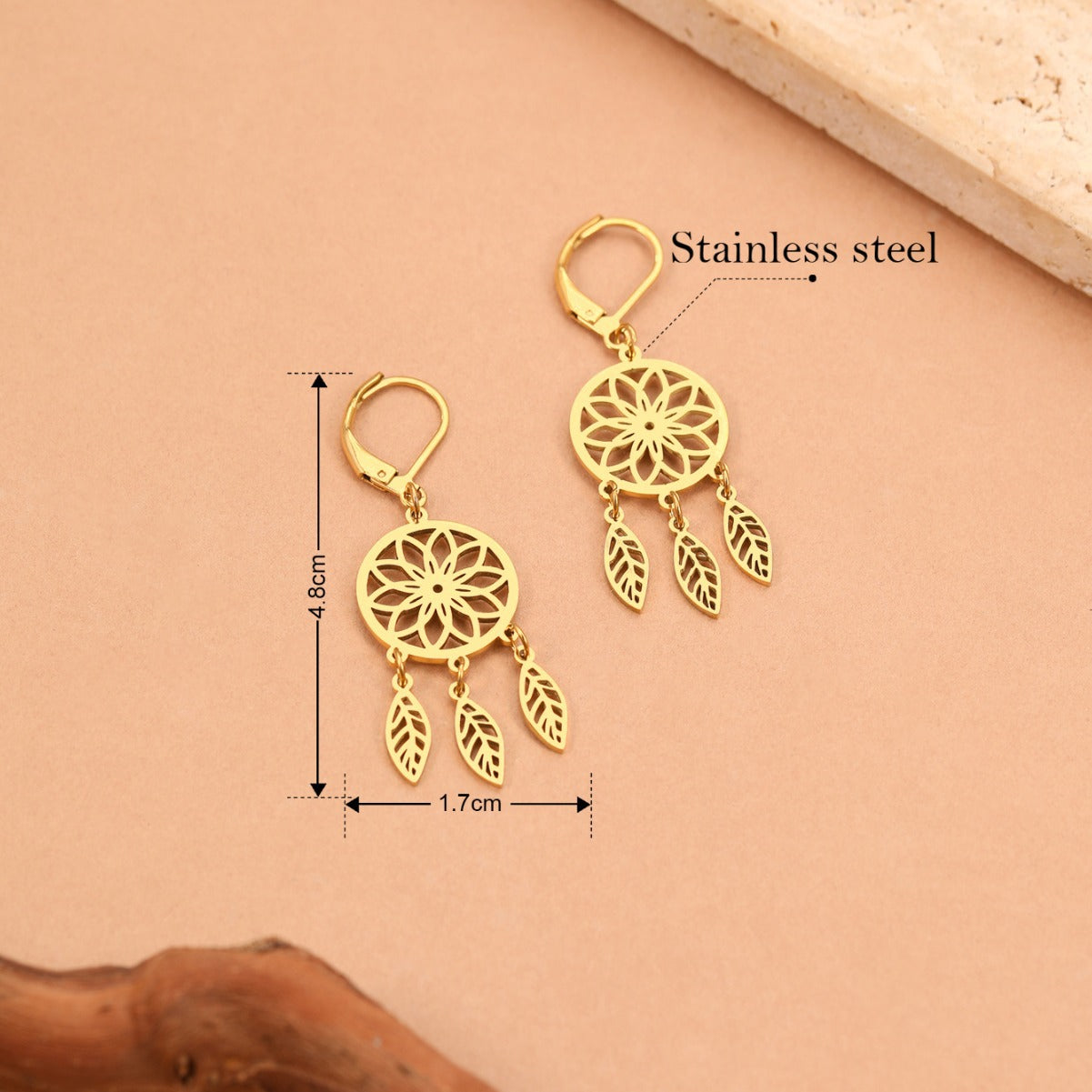 Wholesale Stainless Steel Geometric Hollow Out Earrings Trendy Everyday Jewelry Accessory For Boutique Resale