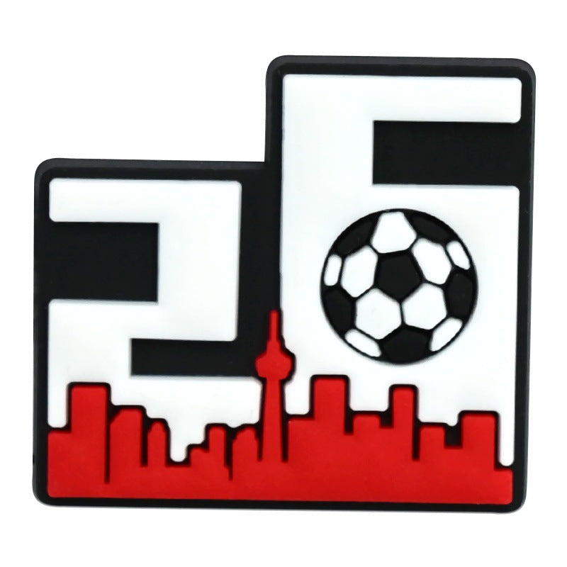 Wholesale Random 100pcs Football Club clogs   PVC Soft Rubber Shoe Buckle Decoration