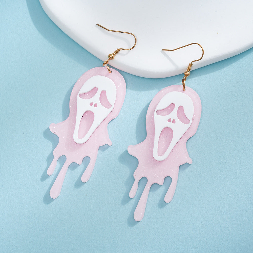 Wholesale Halloween Skull Acrylic Earrings ACC-ES-AnDao024