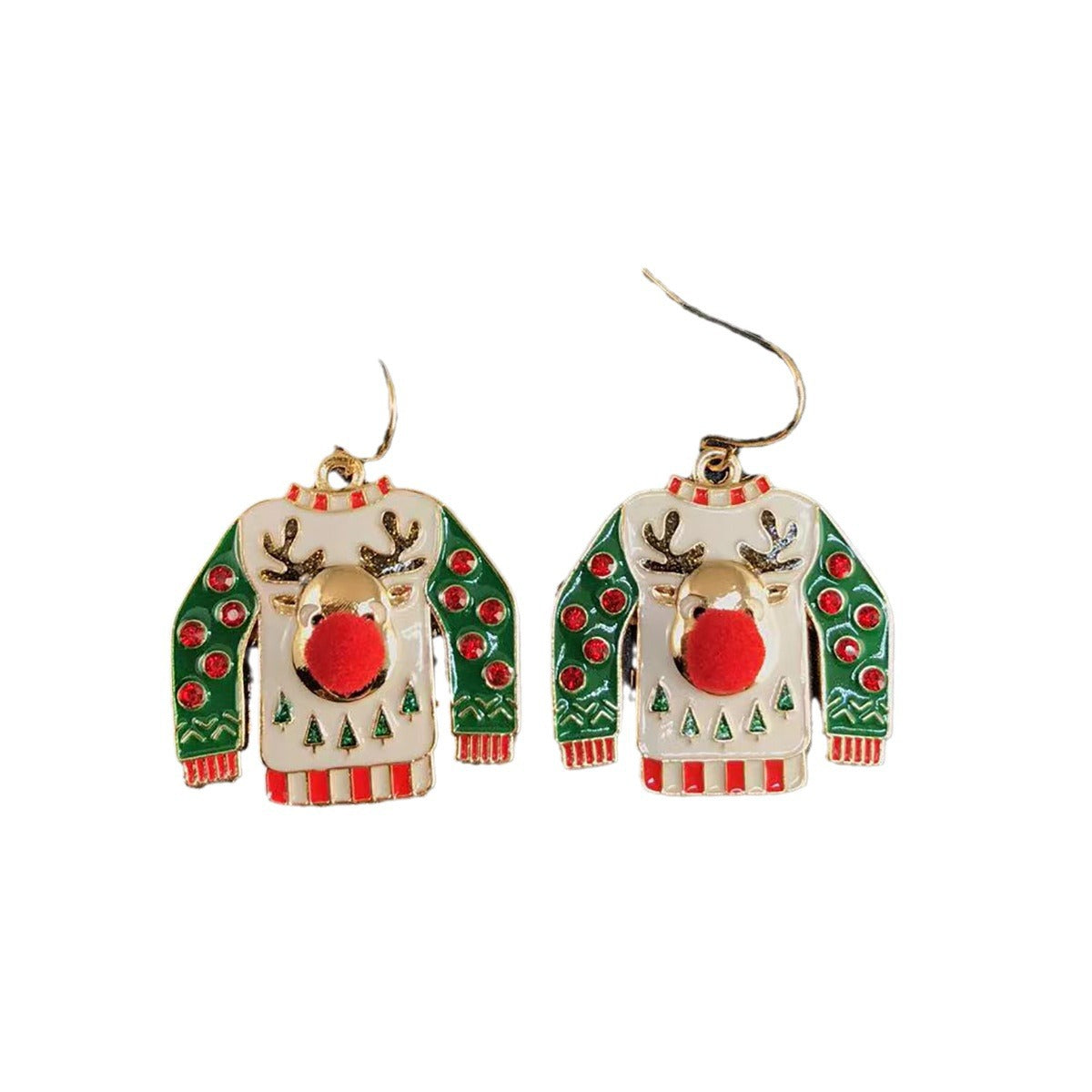 Wholesale Christmas Cute and Fun Little Clothes Enamel Earrings
