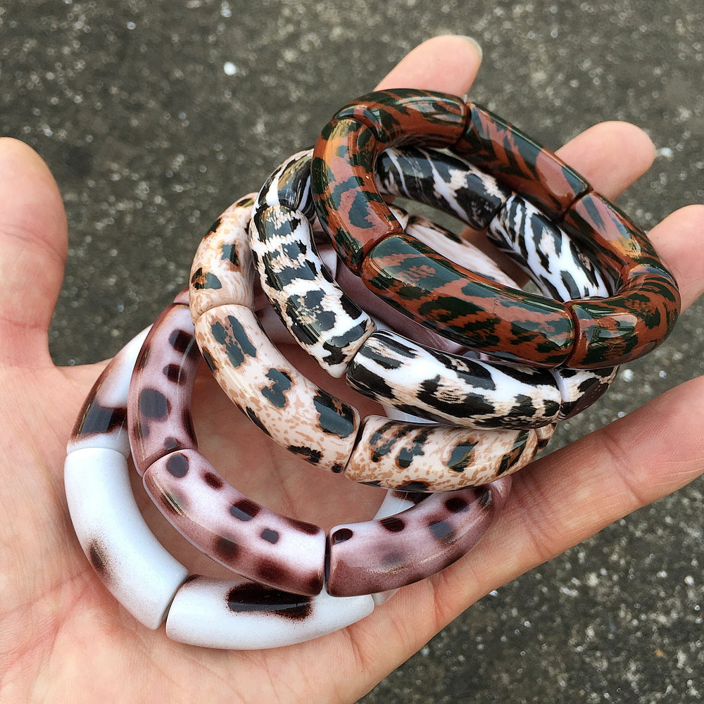 Wholesale Retro Leopard Print Acrylic Bracelet Fashion Accessory for Everyday Wear or Gift
