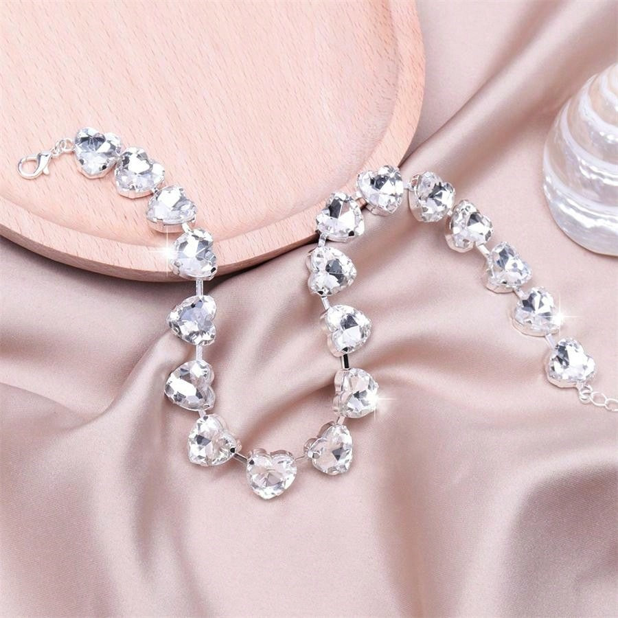 Wholesale Diamond-Encrusted Crystal Heart Necklace