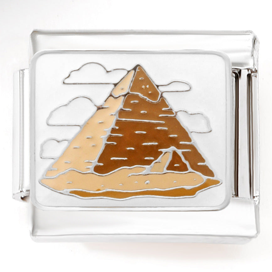 Wholesale Italian Charm Bracelet 9mm DIY Splicing Egyptian Desert Series Stainless Steel Composable Bracelet