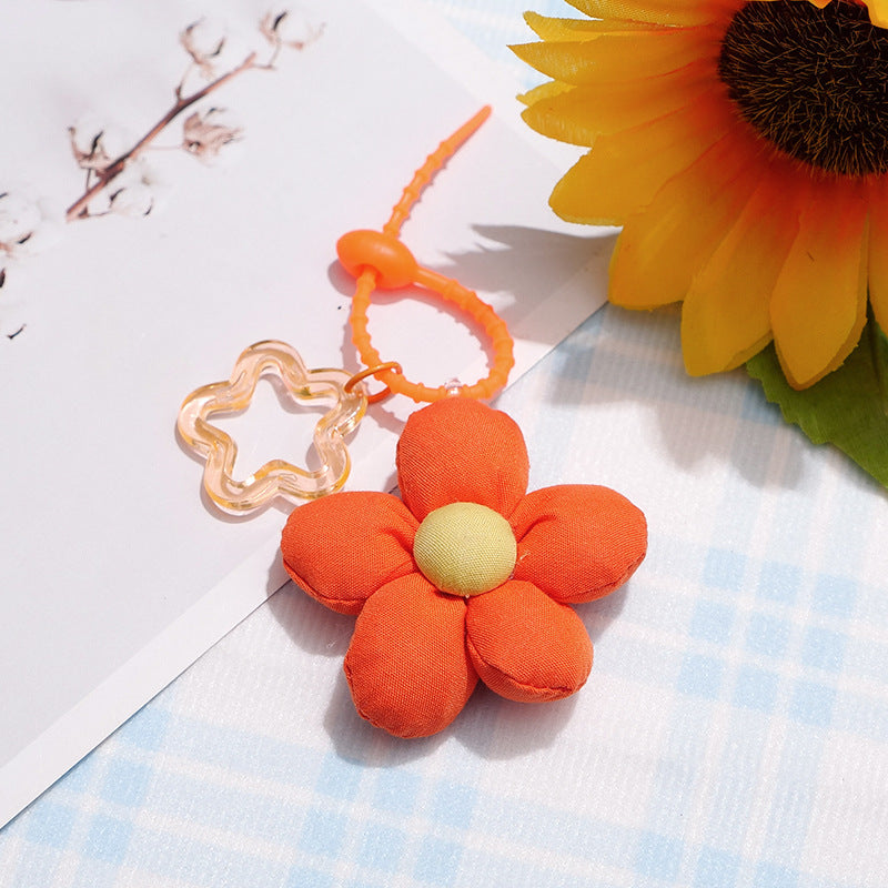 Wholesale Cartoon Fabric Flower Bag Charm Trendy Decorative Accessory for Bags and Phones