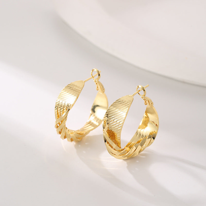 Wholesale Gold Shattered Silver Unique Large Circle Earrings