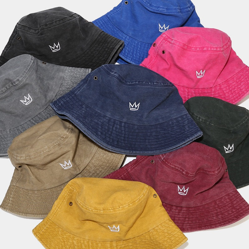 Wholesale Crown Embroidered Fisherman Hat