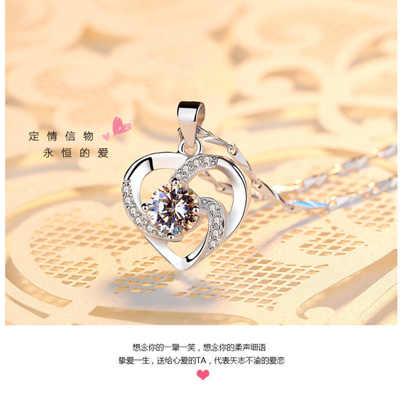 Wholesale S925 Neck Chain Love Heart Shape Necklace