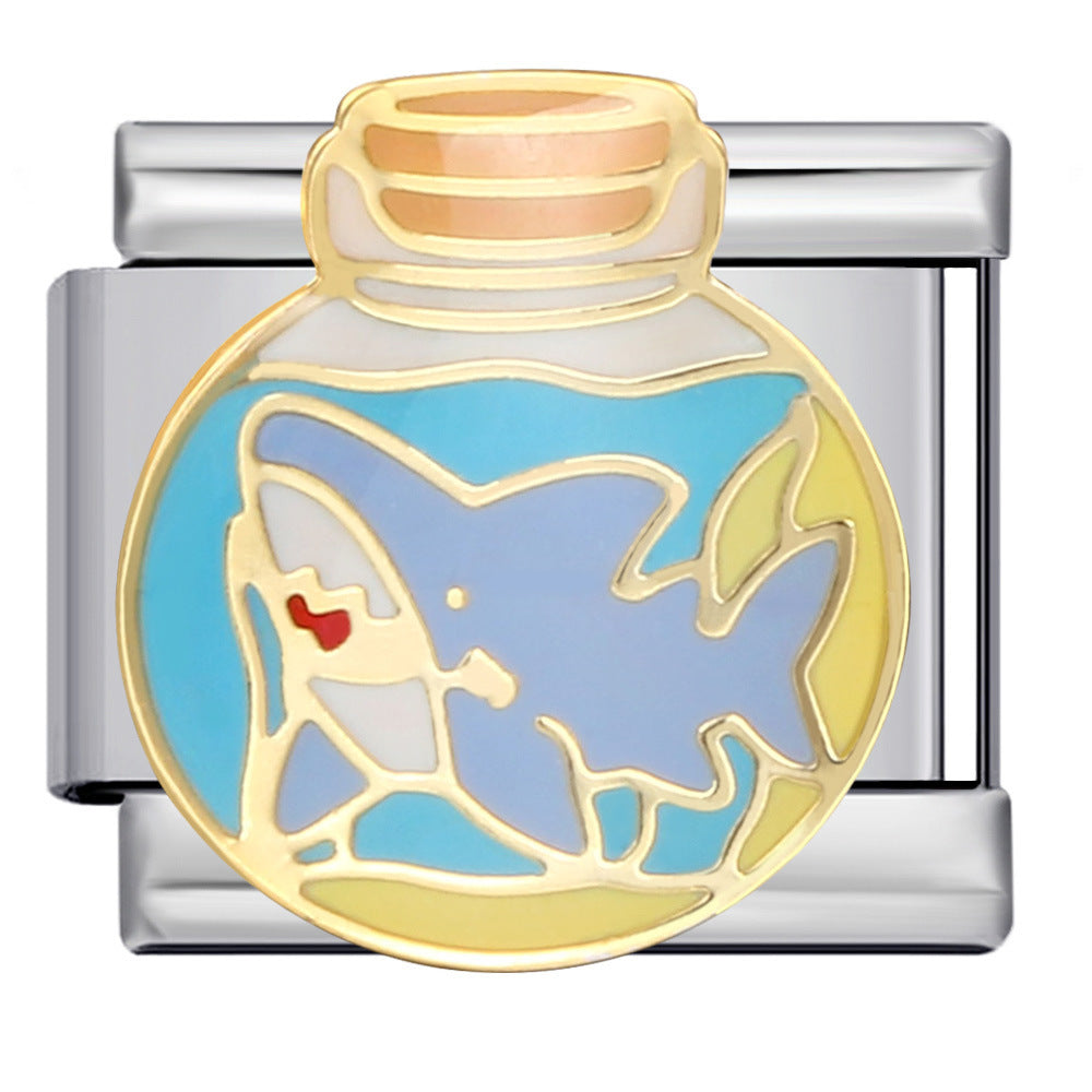 Bracelet de charme italien 5pcs 5pcs 9 mm BRACET DE CARTOONES ANIMALES CARTOONS ANIMAL