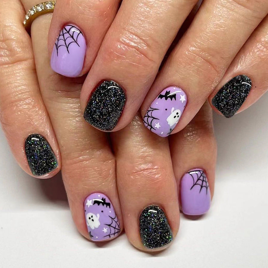 Wholesale 48 Pieces/box Halloween Press-on Nails Kits Nail Stickers ACC-NS-GuaiXL113