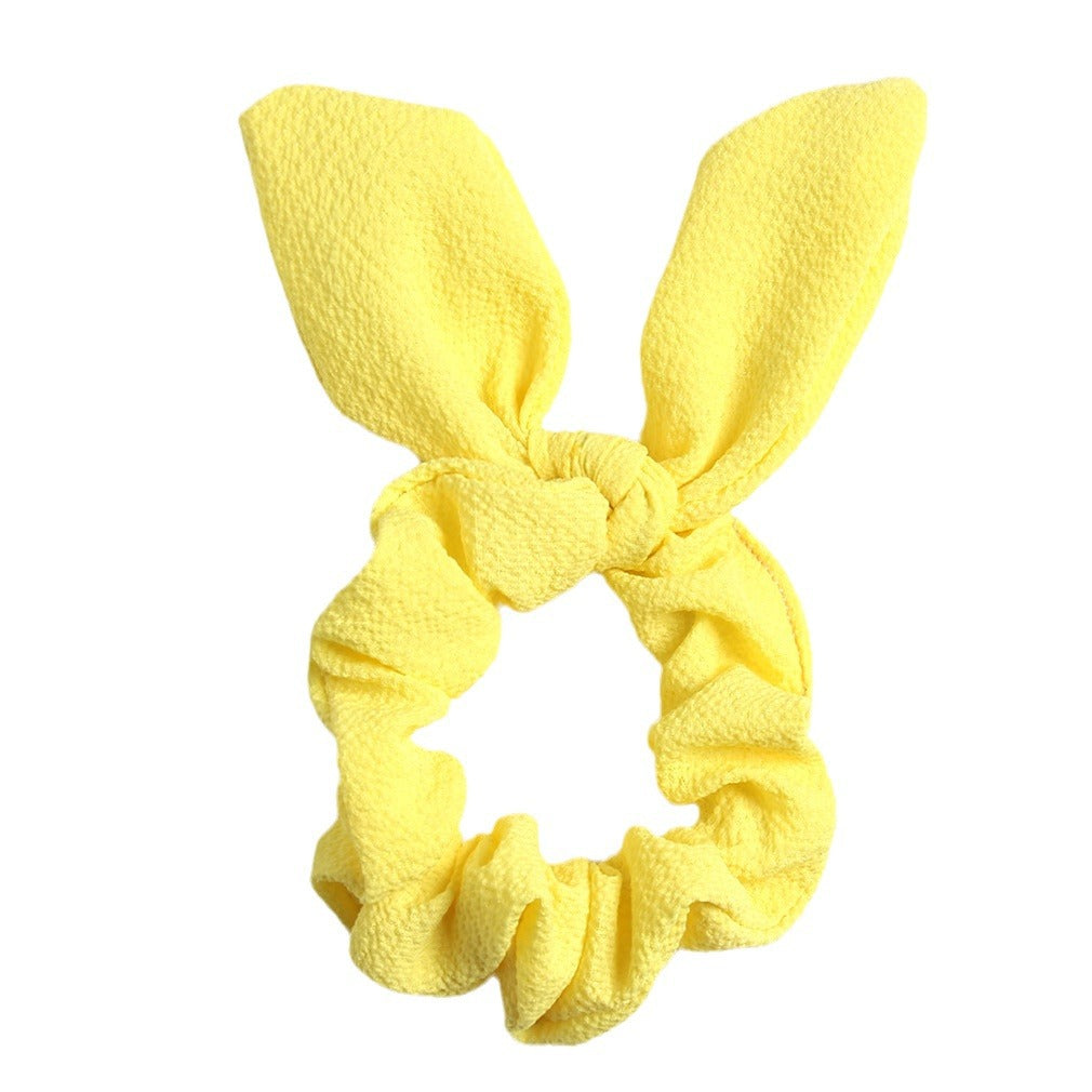 Wholesale Solid color fabric rabbit ear hair ring cute girl hair accessorie