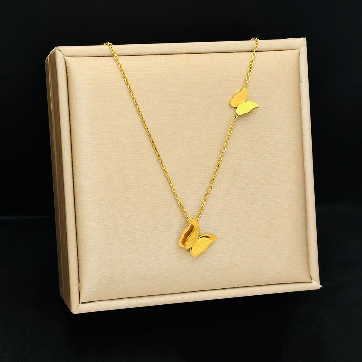 Wholesale Titanium Steel Necklaces Butterfly Necklace ACC-NE-MeiCheng001