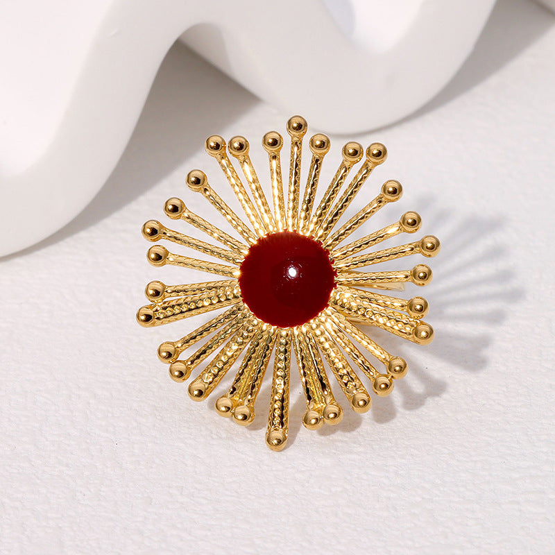 Wholesale Geometric Gold Plated Stainless Steel Open Ring