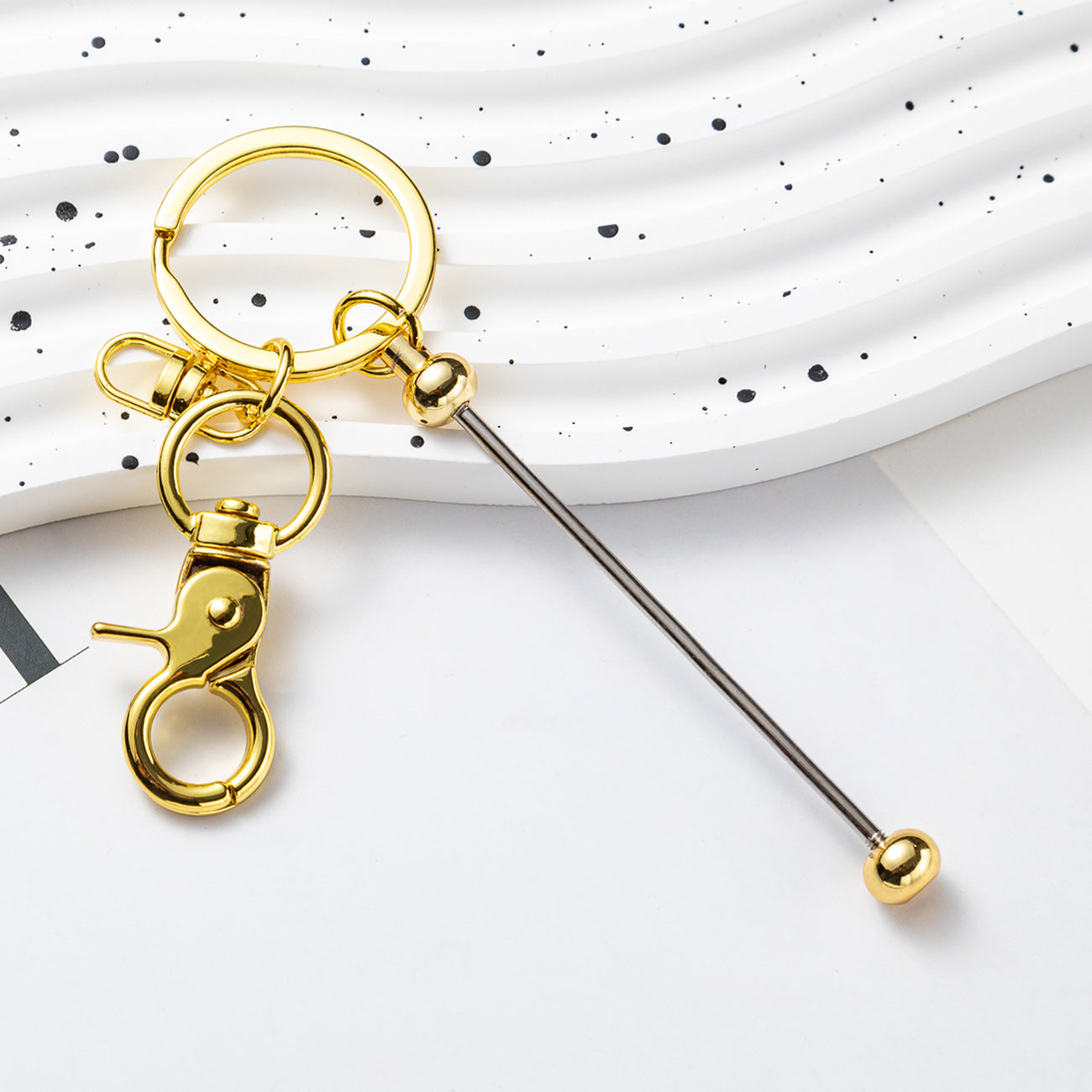 Wholesale Beadable Keychains Gradient Color DIY Beaded Keychains ACC-KC-HuaH009