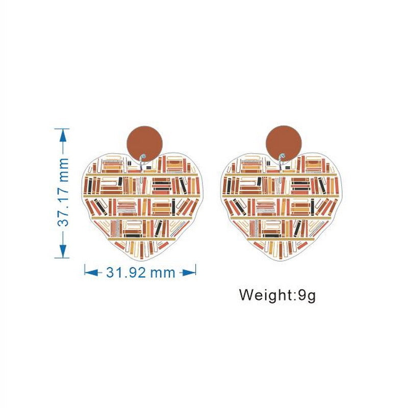 Wholesale Exaggerated European and American Characters Book Book Tree Education Rainbow School Back-to-School Season Girl Cat Teacher Earrings Studs