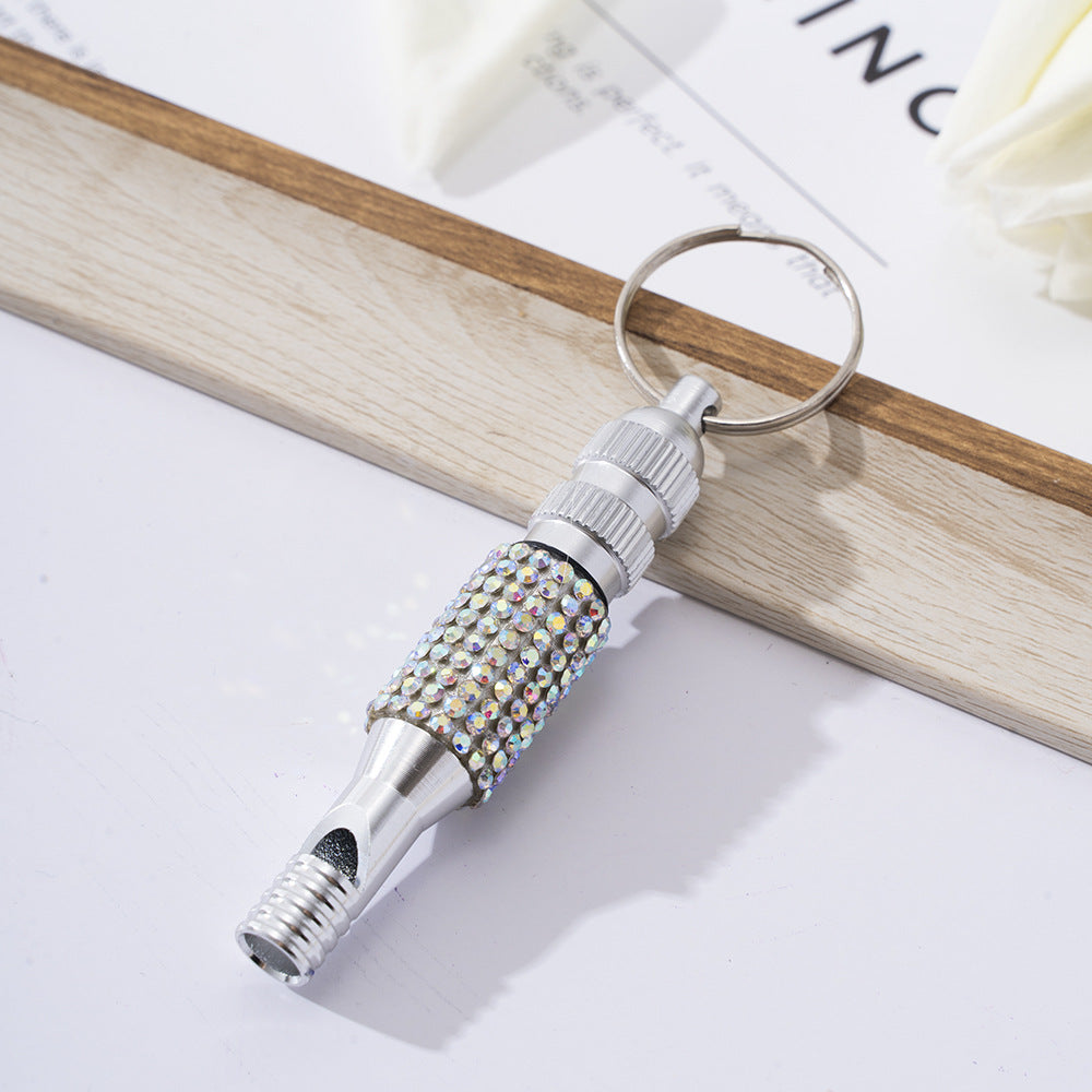 Wholesale Rhinestone Aluminum Whistle Outdoor Keychain ACC-KC-ZhiYa033