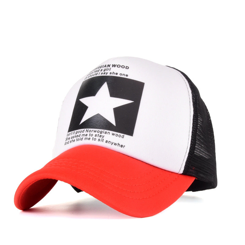 Wholesale Five-pointed Star Printed Mesh Cap  Baseball Cap