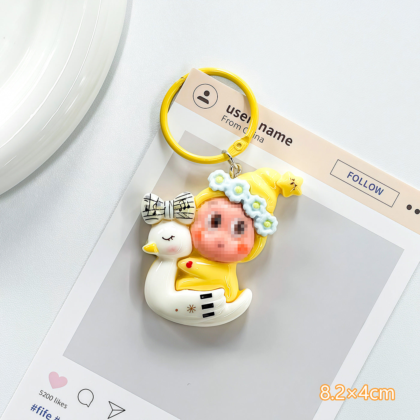 Wholesale Trendy Plastic Resin Star Keychain Bag Charm Gift for Students