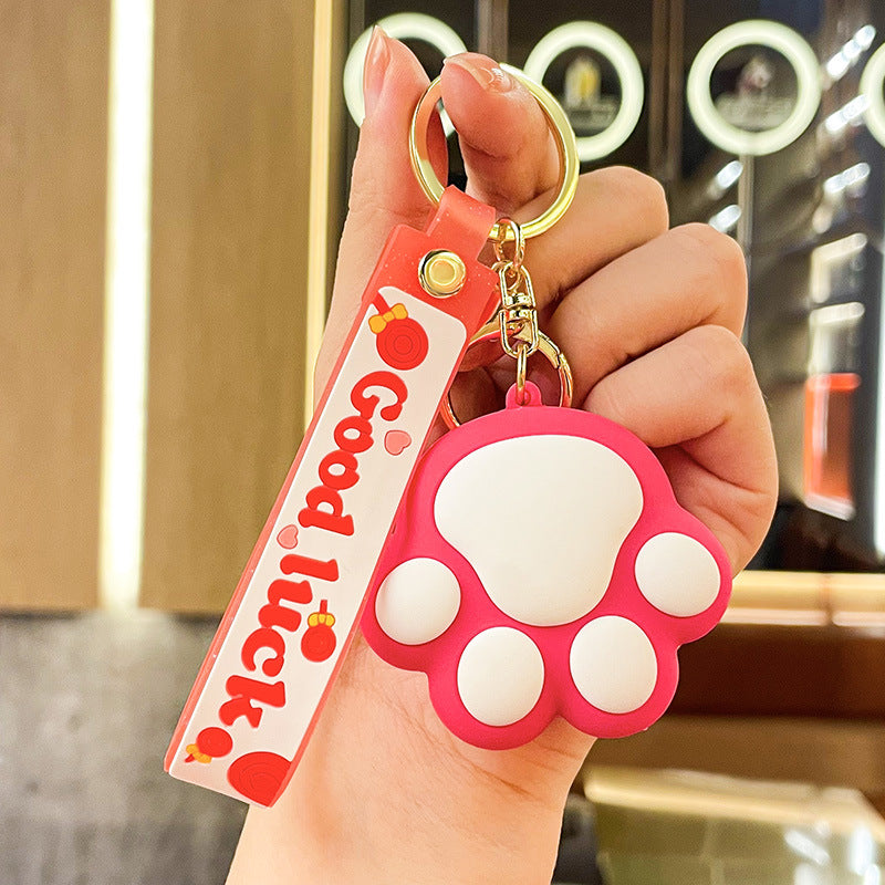 Wholesale Cartoon Dog Paw PVC Soft Glue Keychains Cute Keychain ACC-KC-XJY006
