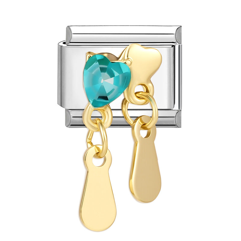 Wholesale Italian Charm Bracelet 9mm DIY Splicing Creative Pattern Stainless Steel Composable Bracelet