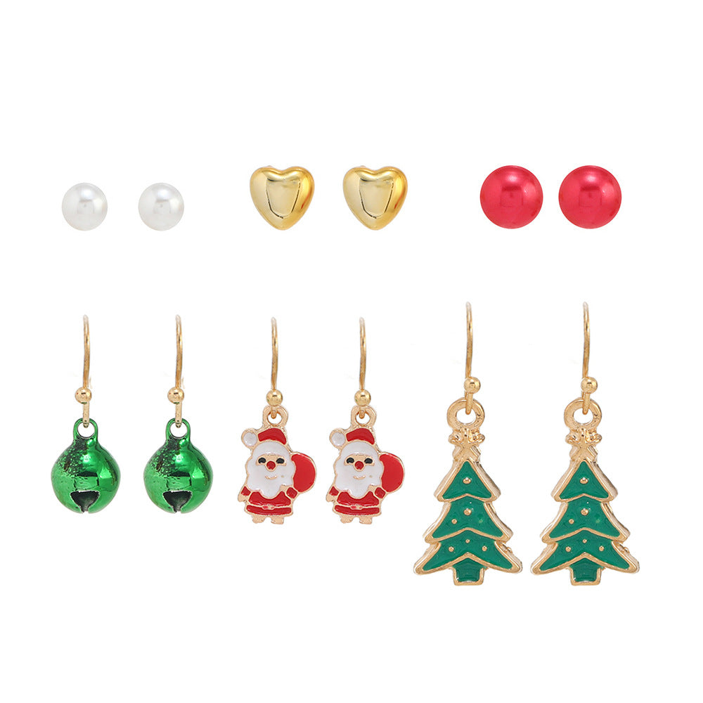 Wholesale Christmas Santa Claus Snowman Bell Pendant Earrings ACC-ES-DingZhou004