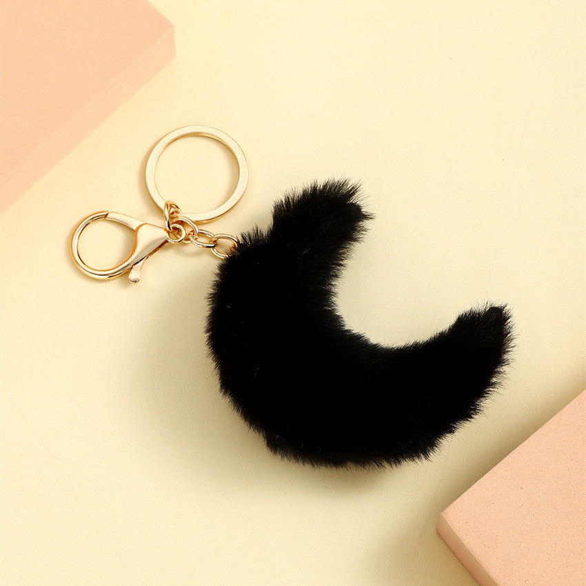 Wholesale Moon Fur Ball Plush Keychain