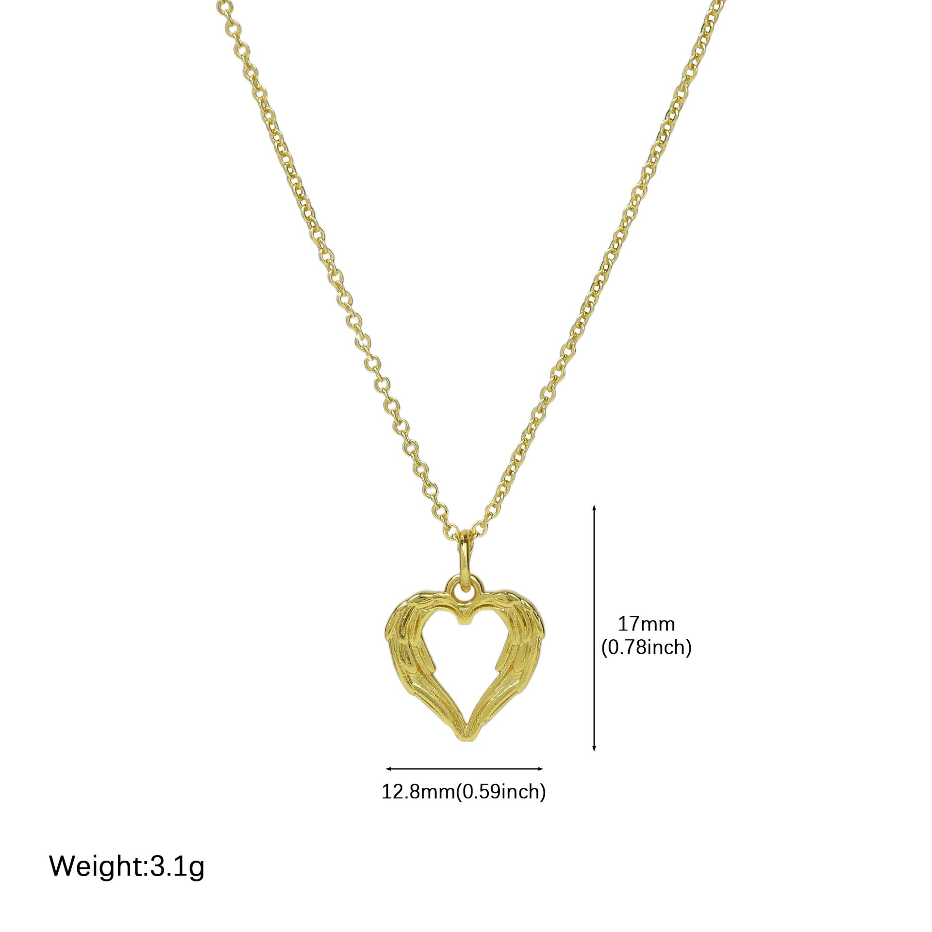 Wholesale  Brass Gloomy Hollow Heart-shaped Love Lady Pendant Clavicle Chain Necklace