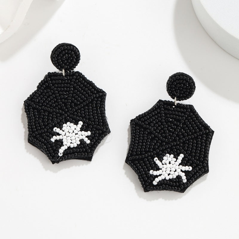 Wholesale Halloween Fabric Bead Earrings Ghost Pumpkin Spider Handmade Earrings ACC-ES-YuanQin002